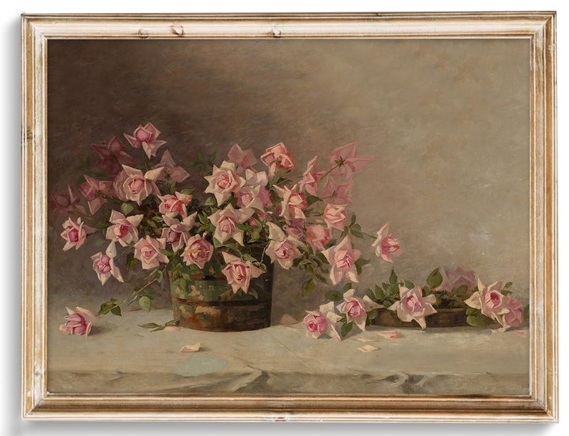 uniro Vintage Floral Wall Art, French Country Wall Decor, Retro Flower Botanical Painting, Farmhouse Wall Art Rustic Antique Canvas Prints Vintage Art Pictures for Bedroom Bathroom Decor( 8" x 10"-UNFRAMED) - Image 1