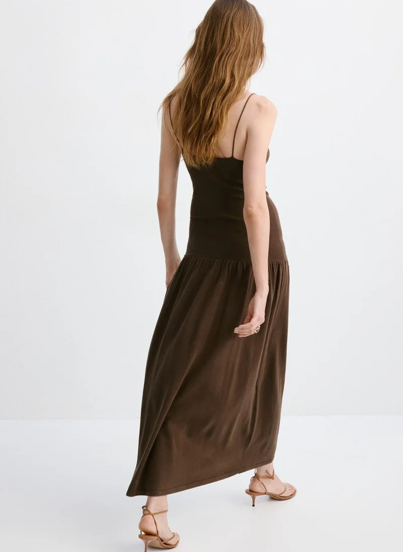 مانجو Knitted dress with gathered detail