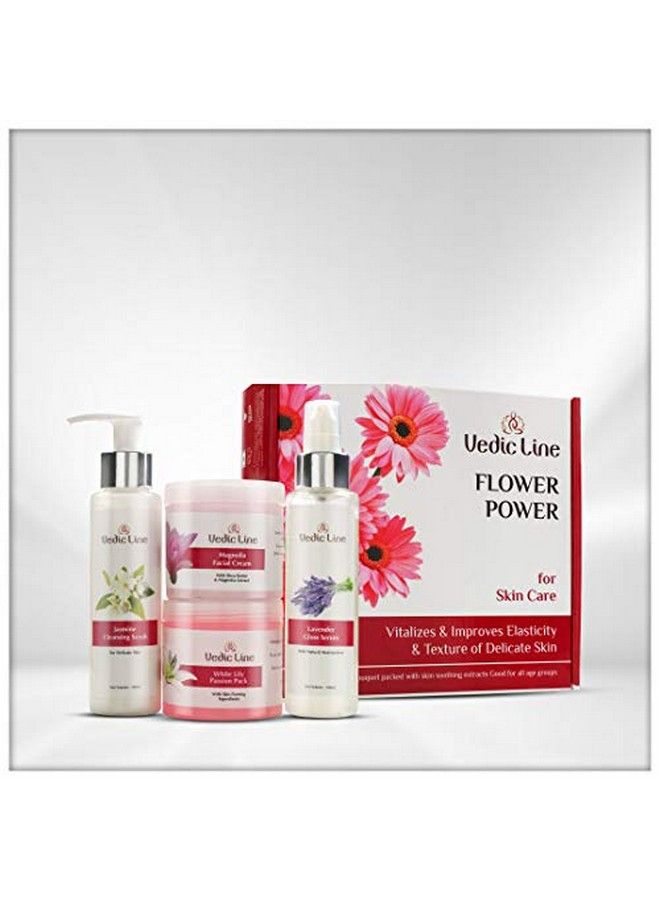 Vedicline Flower Power Facial Kit For Skin Care Improves Skin Elasticity & Texture With White Lily Lavender Jasmine Makes Skin Relaxed & Flower Fresh 400Ml - Image 3
