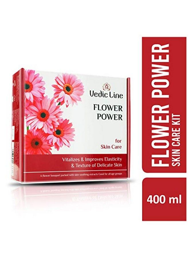 Vedicline Flower Power Facial Kit For Skin Care Improves Skin Elasticity & Texture With White Lily Lavender Jasmine Makes Skin Relaxed & Flower Fresh 400Ml - Image 2