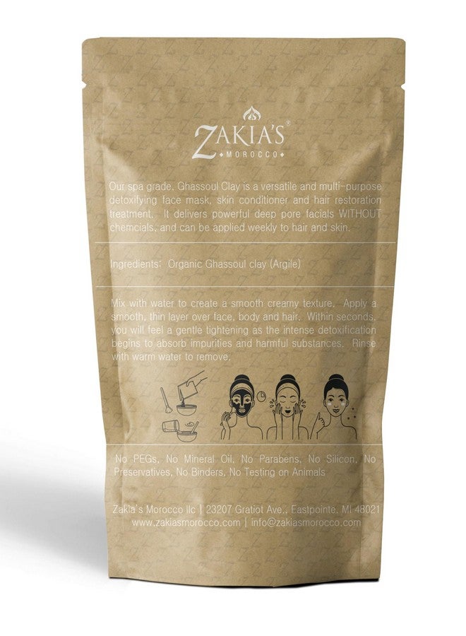 Zakia's Morocco Moroccan Rhassoul Clay Mask Organic Natural Facial And Body Clay Mask 1 Lb - Image 2