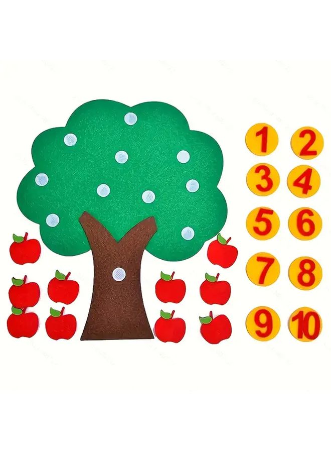 Digital Felt Tree Math Learning Toy Interactive Counting Board Game Number Matching - Image 2