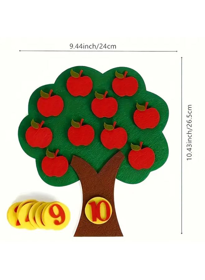 Digital Felt Tree Math Learning Toy Interactive Counting Board Game Number Matching - Image 3