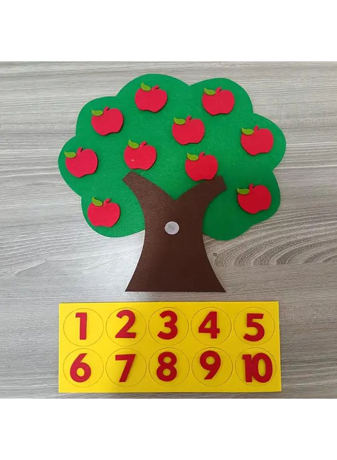 Digital Felt Tree Math Learning Toy Interactive Counting Board Game Number Matching - Image 1