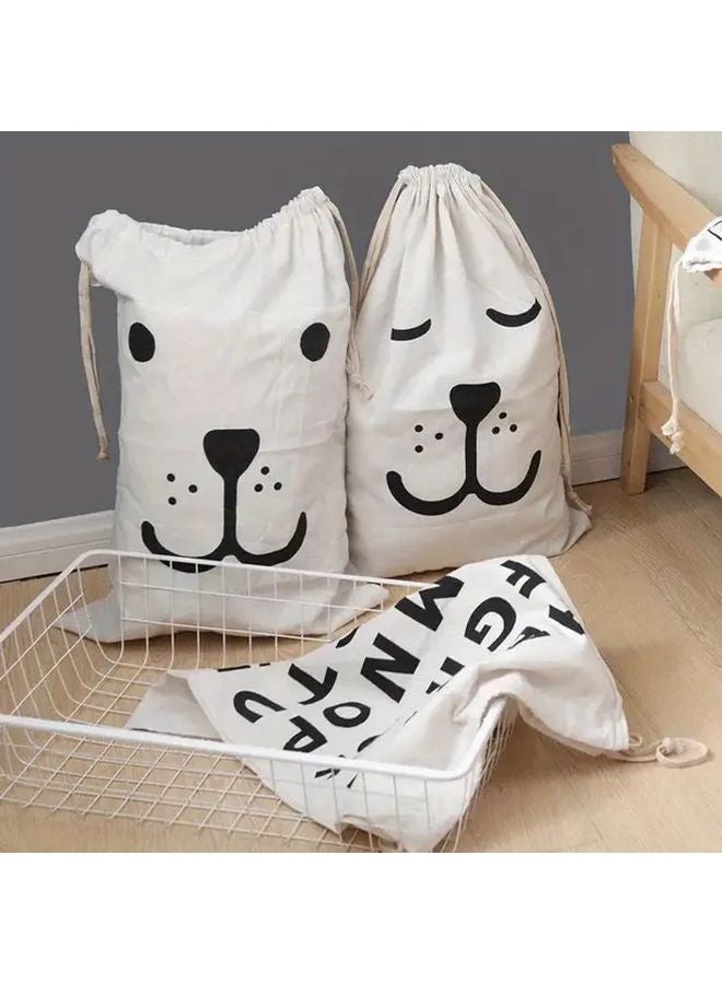 2Pcs White Laundry Bags Drawstring Storage Organizer For Travel Home Dorm - Image 2