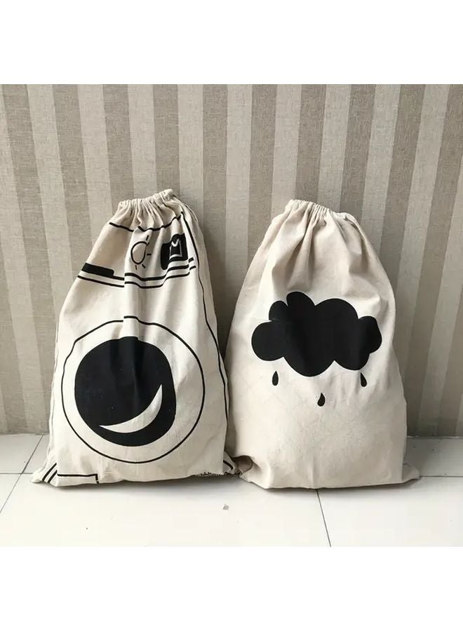 2Pcs White Laundry Bags Drawstring Storage Organizer For Travel Home Dorm - Image 4