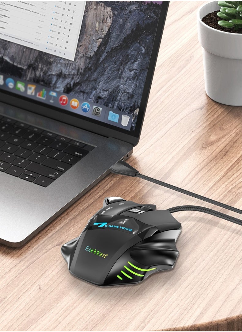 Earldom - 7-Key RGB Gaming Mouse with Warranty – Ergonomic Design, 7 RGB Lights, Adjustable DPI up to 3200 - Image 1