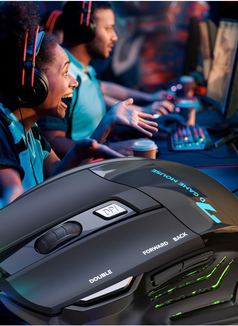Earldom - 7-Key RGB Gaming Mouse with Warranty – Ergonomic Design, 7 RGB Lights, Adjustable DPI up to 3200 - Image 1