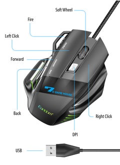 Earldom 7-Key RGB Gaming Mouse with Warranty – Ergonomic Design, 7 RGB Lights, Adjustable DPI up to 3200  - Image 4