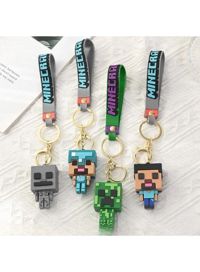 MINECRAFT My World Figurine Doll Keychain Car Pendant 4-Piece Set - Image 2