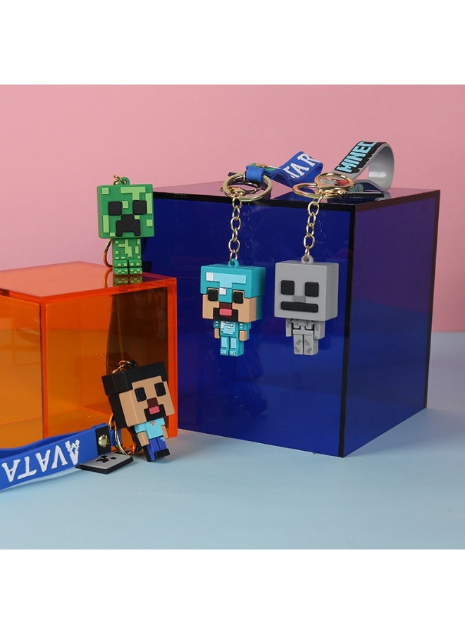 MINECRAFT My World Figurine Doll Keychain Car Pendant 4-Piece Set - Image 1
