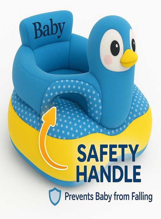 PWI Plush Baby Sitter with Backrest & Cartoon Support | Soft & Safe Seat for 0-24 Months | Blue, Lightweight & Portable - Image 2