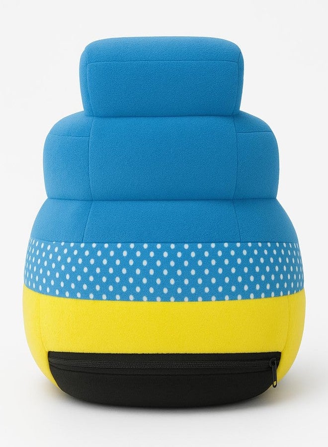 PWI Plush Baby Sitter with Backrest & Cartoon Support | Soft & Safe Seat for 0-24 Months | Blue, Lightweight & Portable - Image 3