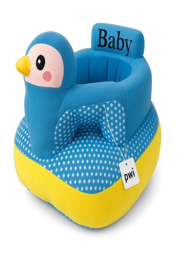 PWI Plush Baby Sitter with Backrest & Cartoon Support | Soft & Safe Seat for 0-24 Months | Blue, Lightweight & Portable - Image 5
