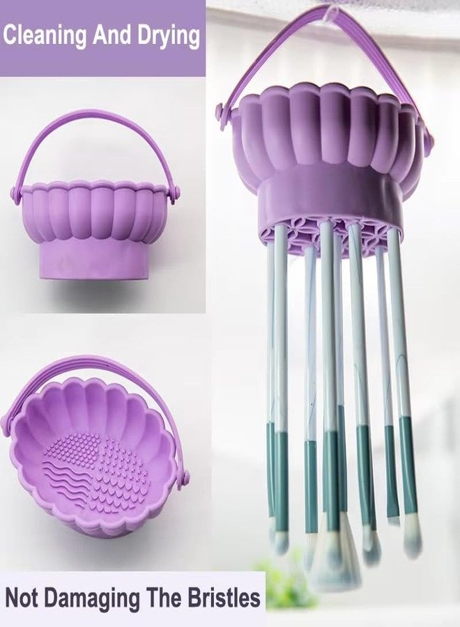 PARVY Silicone Washing Bowl Makeup Brush Cleaning Box Make-up Egg Drying Tool Set Powder Puff Washer Sponge Storage (1Pcs) (Multicolor) - Image 4
