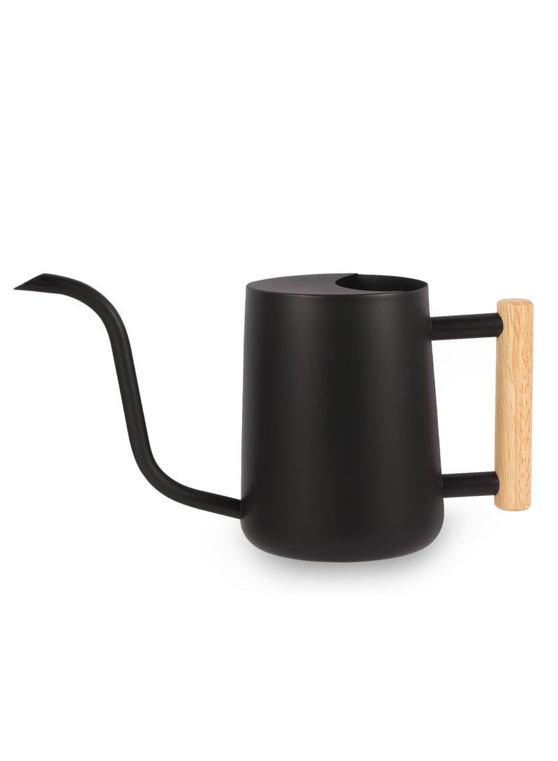 كابتن تيك Stainless Steel Watering Can with Long Spout, 35oz Indoor Watering Pot for House Plants, Bonsai, and Outdoor Garden Flowers - Elegant Black Design - Image 1