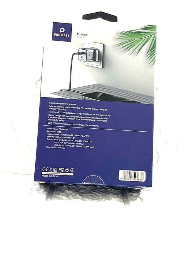 PROMASS Gan 35w Charger Fast Travel Adapter - Image 2