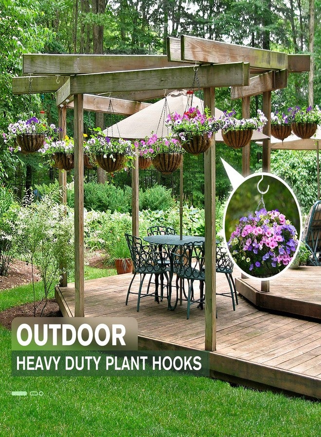 RELBRO Ceiling Hooks for Hanging Plants, White Metal Plant Hangers Wall Mount Heavy Duty Plant Brackets Hooks Outdoor Indoor for Baskets Planters Bird Feeders Wind Chimes - 2 Packs - Image 3