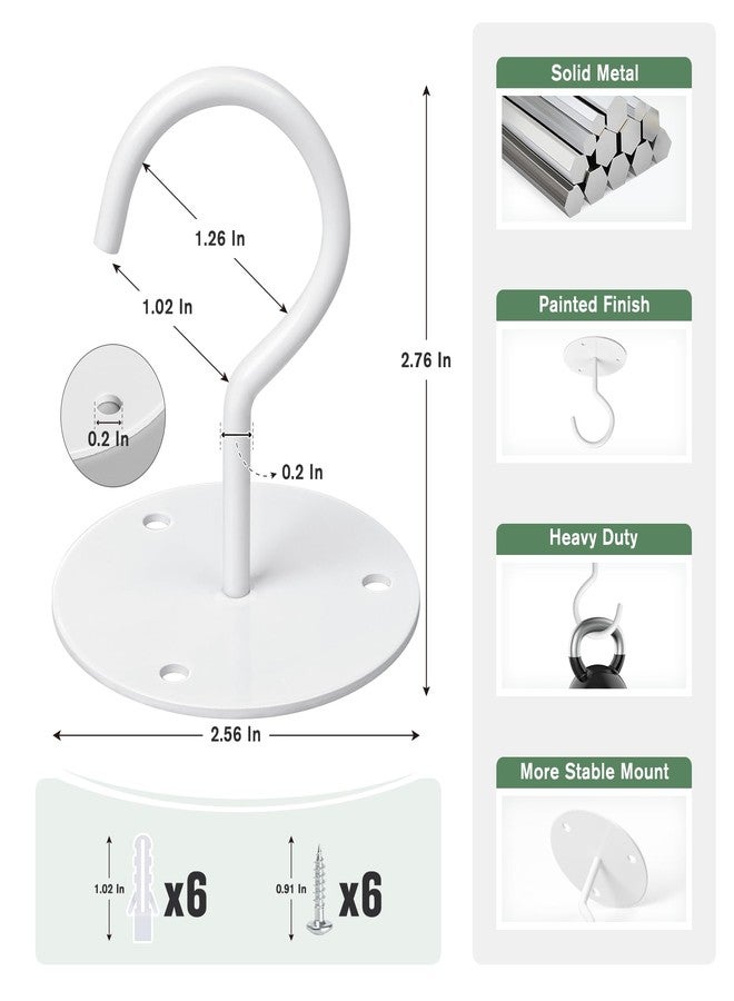 RELBRO Ceiling Hooks for Hanging Plants, White Metal Plant Hangers Wall Mount Heavy Duty Plant Brackets Hooks Outdoor Indoor for Baskets Planters Bird Feeders Wind Chimes - 2 Packs - Image 4