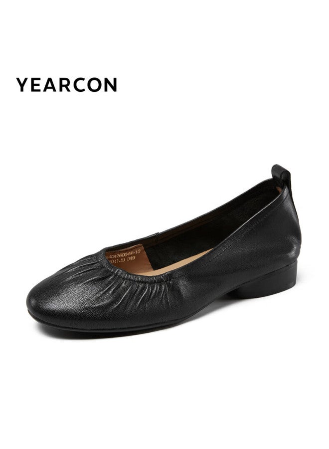 YEARCON Yierkang Women's Fashion Low-heeled Single Shoes Ladies' Low-heeled Commuting Casual Work Shoes 26004w Black 35 - Image 5