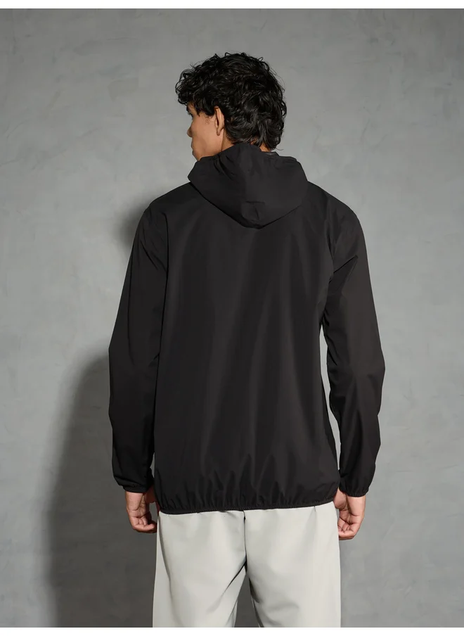 Technosport Technosport Solid Hi-Neck Long Sleeve Zipper Rain Jacket