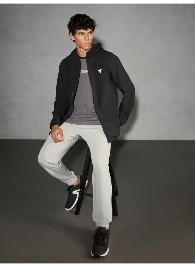 Technosport Technosport Solid Hi-Neck Long Sleeve Zipper Rain Jacket