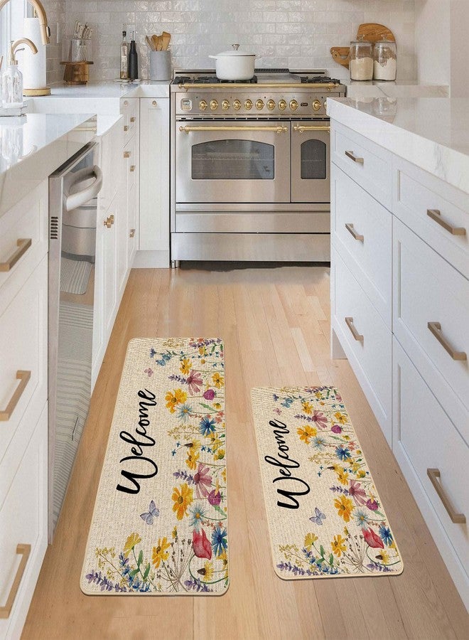 Baccessor Floral Flowers Welcome Doormat Outdoor Spring Summer Front Entrance Doormat Door Mat Absorbent Non-Slip Rubber Backing Seasonal Outside Indoor Decoration Large 17x36 Inch - Image 5