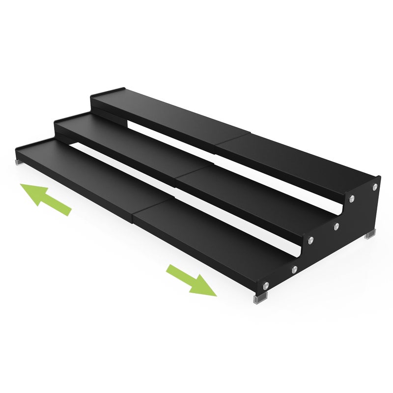 Jojocross Spice Rack Organizer for Cabinet 3 Tier Expandable Spices Storage Great for Kitchen Cabinets CupboardPantry and Countertop More 1 PackBlack