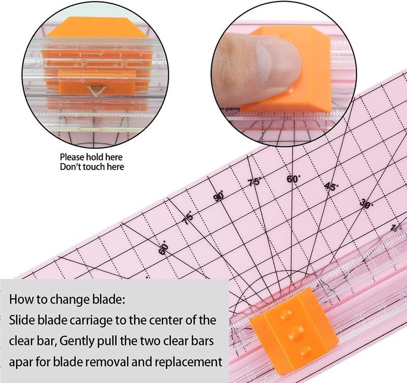 RAYSON RC4000P-US Paper Cutter Trimmer, A4 Size (12 inch) Paper Cutter for Coupon, Craft Paper and Photos (Light Pink) - Image 4