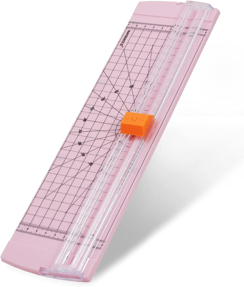 RAYSON RC4000P-US Paper Cutter Trimmer, A4 Size (12 inch) Paper Cutter for Coupon, Craft Paper and Photos (Light Pink) - Image 1