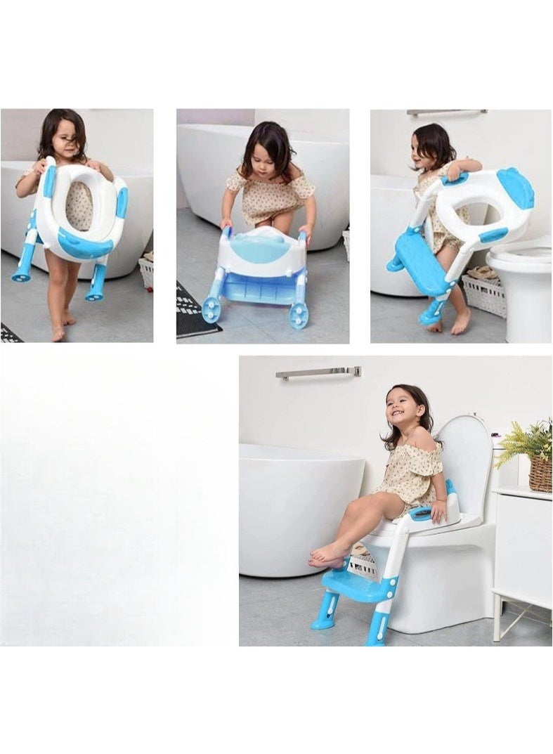 Children’s Potty Baby Toilet Seat with Adjustable Ladder and Safety Handles - Image 3