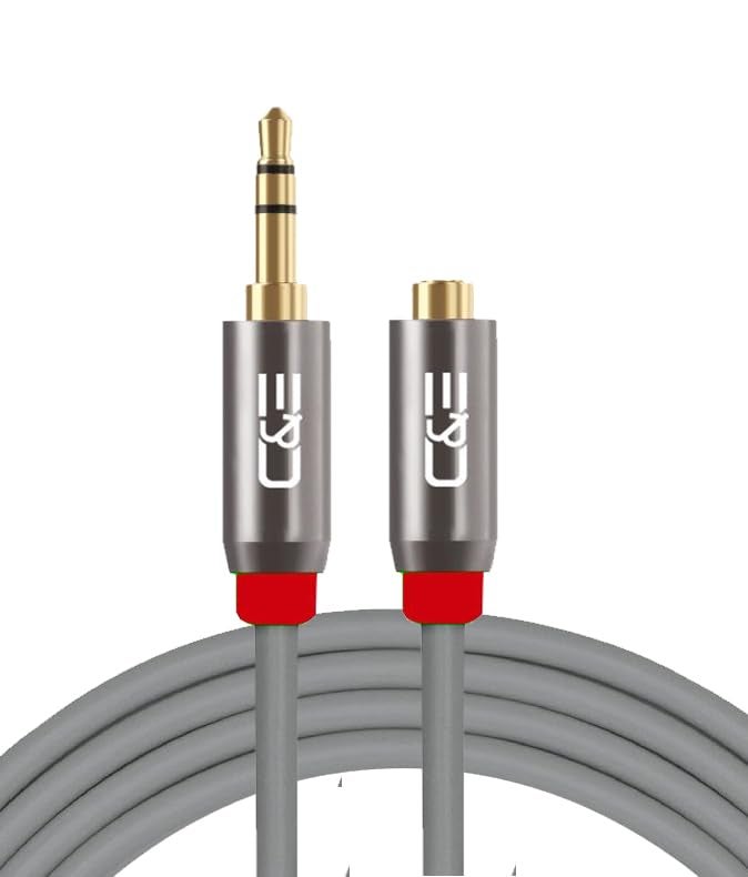 C&E C & E (Cables & Etc® Pure Copper 3.5mm Stereo Audio Extension Cable Male Female Connectors with Zinc Alloy Metal Plugs Cable [ 1.5Feet, [ 0.5 Meters] - Image 1