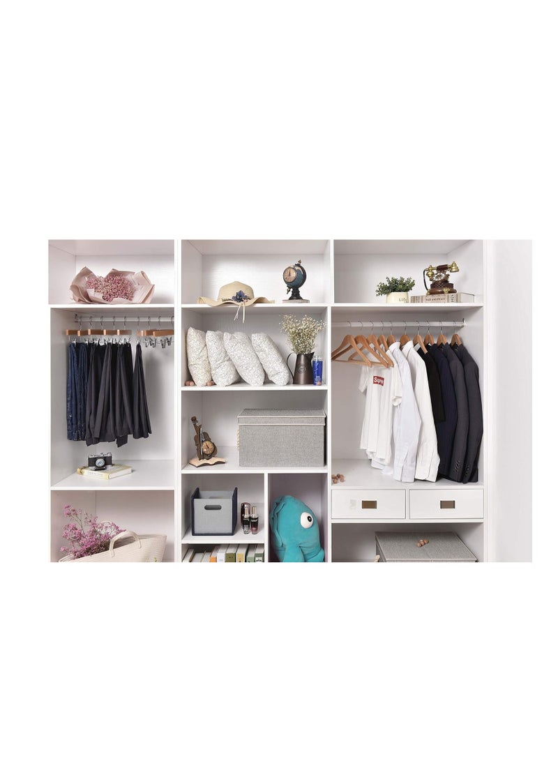 Quality Wooden Hangers - Slightly Curved Hanger Set - Solid Wood Coat Hangers with Stylish Chrome Hooks - Heavy-Duty Clothes, Jacket, Shirt, Pants, Suit Hangers (Natural, 10)  - Image 2