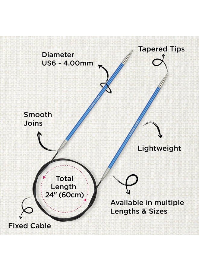 KnitPro Zing Fixed Circular Needles 24" (60cm) | Size 4.00mm - Image 3