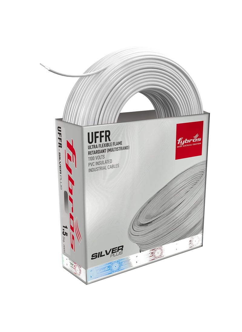 FYBROS Fybros ULTRA FLEXIBLE FR PVC Insulated 15 Sq Mm Wire UFFR White Copper Wires Cables Cables For wiring 15 Sq Mm White wire 90 meter Industrial Wire Cable Electrical Wire  - Image 1
