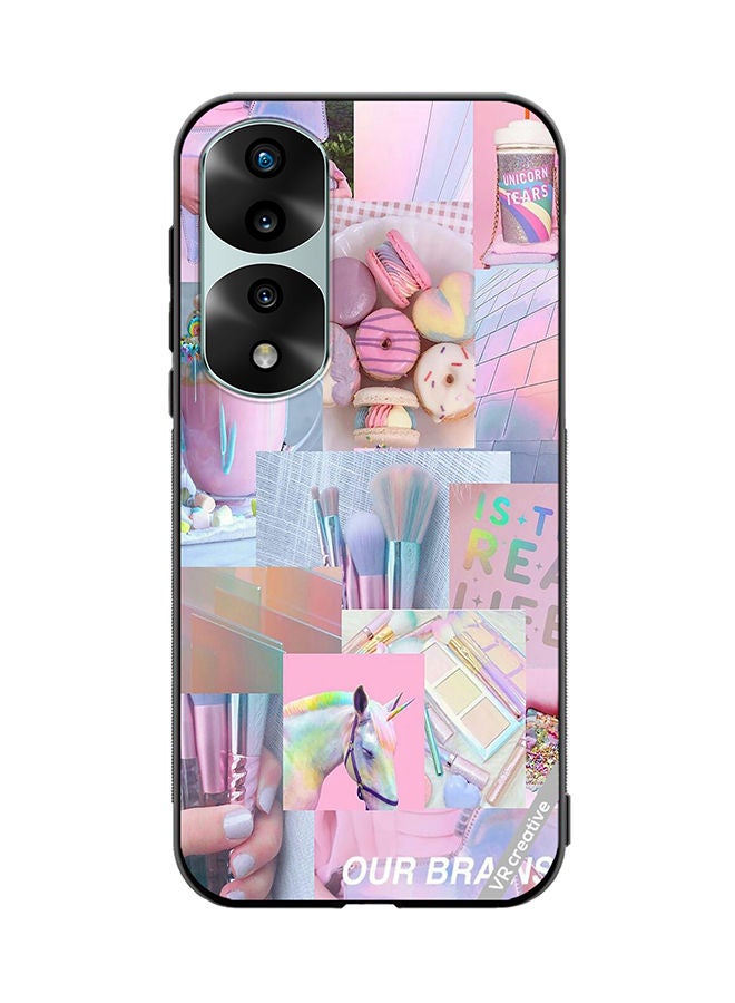 VR CREATIVE Protective Case Cover For Honor 70 Pro plus Pink Design College Design Multicolour - Image 1