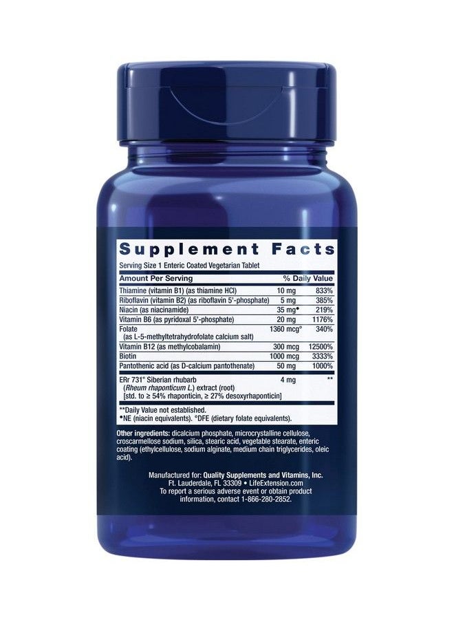 Life Extension - Youthful Woman 40+ With Bcomplex Vitamin B Supplement For Women Thiamine Riboflavin Niacin Vitamin B6 Vitamin B12 Siberian Rhubarb + More Gluten Free Vegetarian 30 Tablet - Image 1