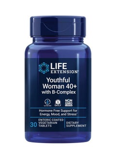 Youthful Woman 40+ With Bcomplex Vitamin B Supplement For Women Thiamine Riboflavin Niacin Vitamin B6 Vitamin B12 Siberian Rhubarb + More Gluten Free Vegetarian 30 Tablet