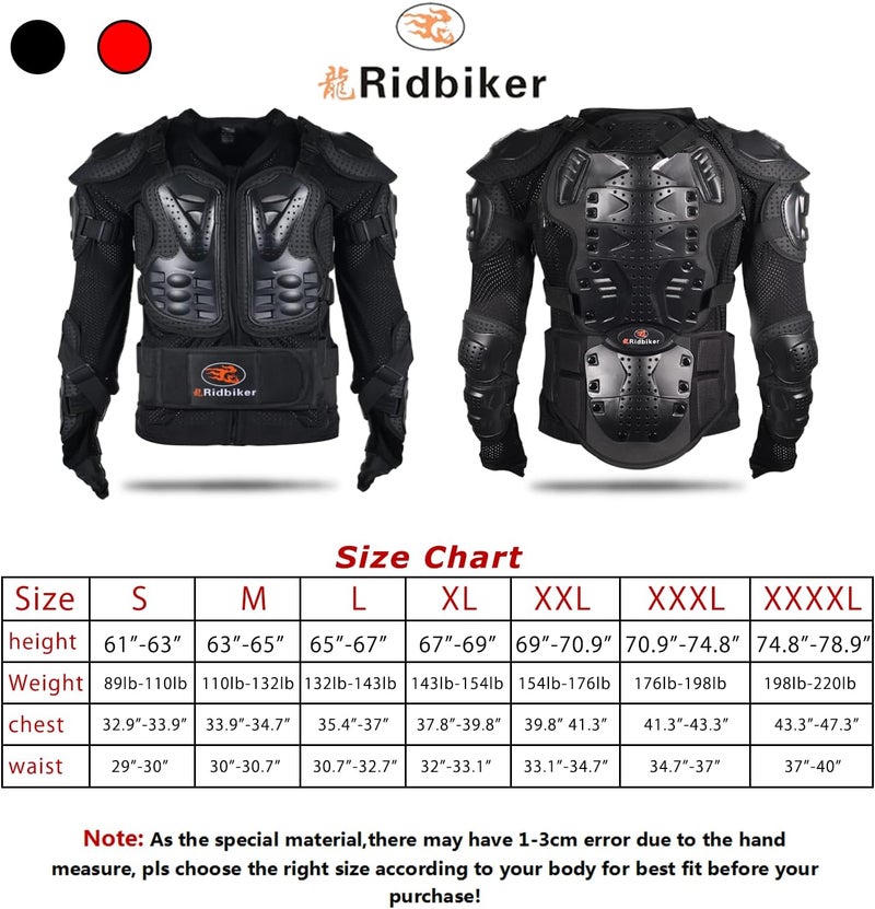 RIDBIKER Motorcycle Jacket Full Body Armor with Chest Protection for Men - Dirt Bike Gear - Image 2