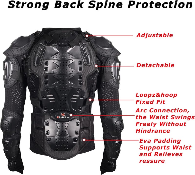 RIDBIKER Motorcycle Jacket Full Body Armor with Chest Protection for Men - Dirt Bike Gear - Image 4