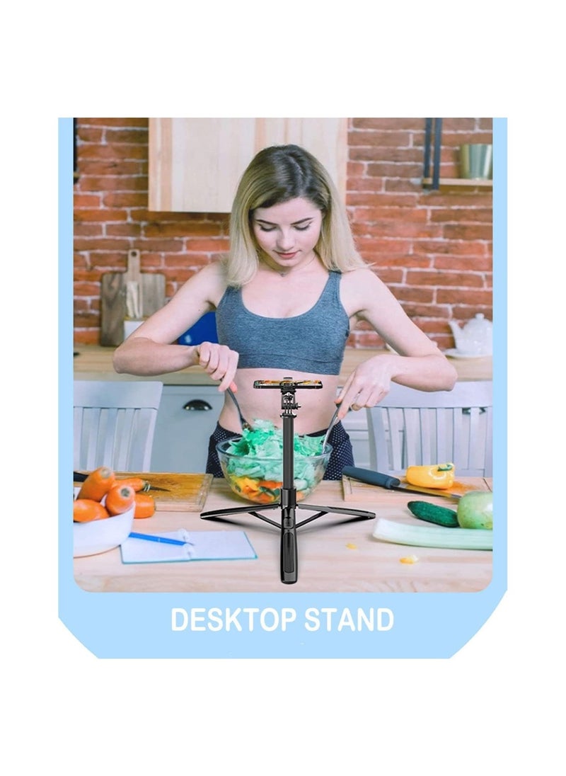 Long Selfie Stick,Reinforced Tripod Stand Upto 61 inch/156cm,Multi-function Bluetooth Selfie Stick with 1/4 Screw Compatible with Mobile Phone Camera for YouTube Photo Live Stream