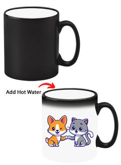 Theodor Colour Changing Heat Sensitive Magic Mug - Add Hot Tea or Coffee Cat And Dog Friendship For Home Office Gift Kids Men Women  - Image 1
