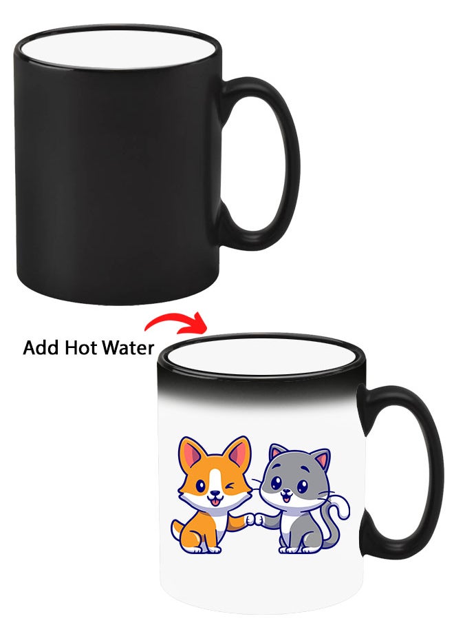Theodor - Colour Changing Heat Sensitive Magic Mug - Add Hot Tea or Coffee Cat And Dog Friendship For Home Office Gift Kids Men Women - Image 1