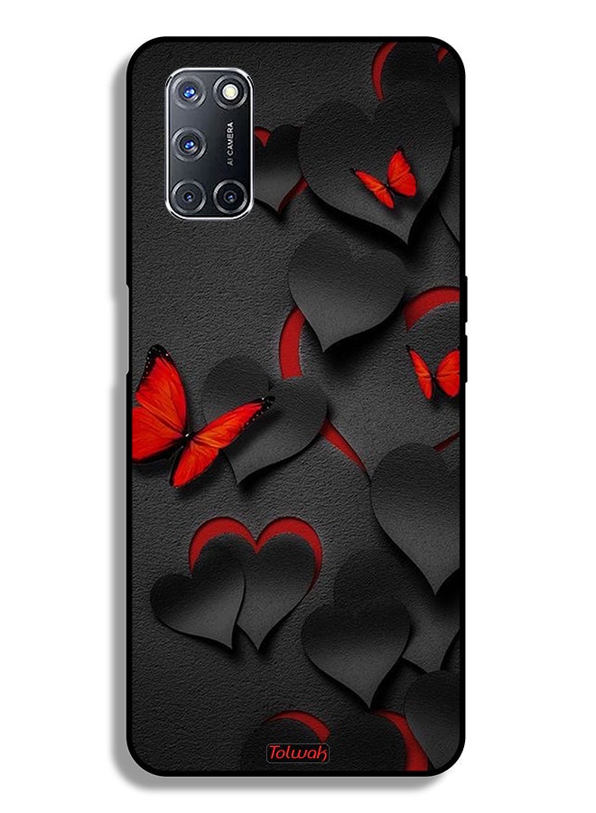 Tolwak Oppo A92 Protective Case Cover Hearts And Butterflies Pattern - Image 1
