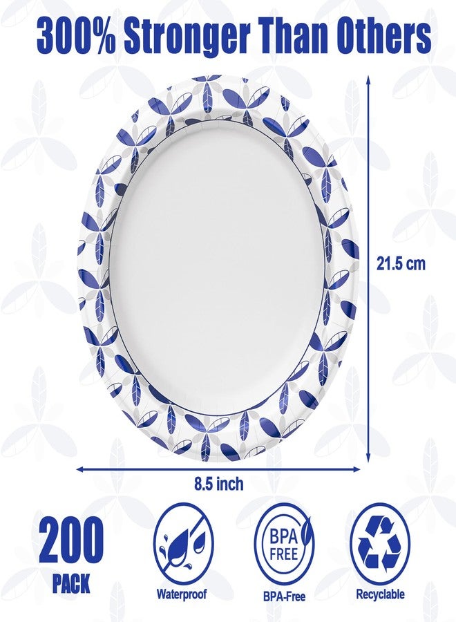 BYSNOW 8.5 Inch Paper Plates, 200 Pcs Disposable Plates, Heavy Duty Dinner Bulk Plates wiht Cut Resistant, Soak Proof for Party, Birthday and Picnic - Image 2