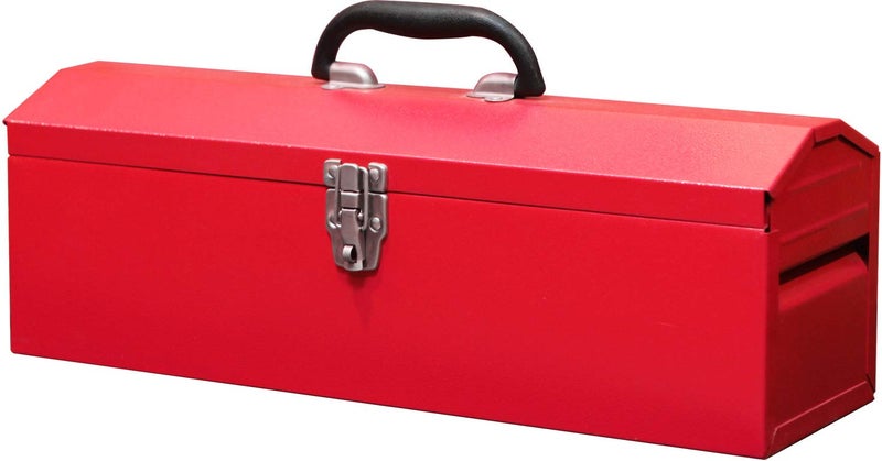 BIG RED TB101 Torin 19" Hip Roof Style Portable Steel Tool Box with Metal Latch Closure and Removable Storage Tray, Red, 19.1" x 6.1" x 6.5" - Image 1