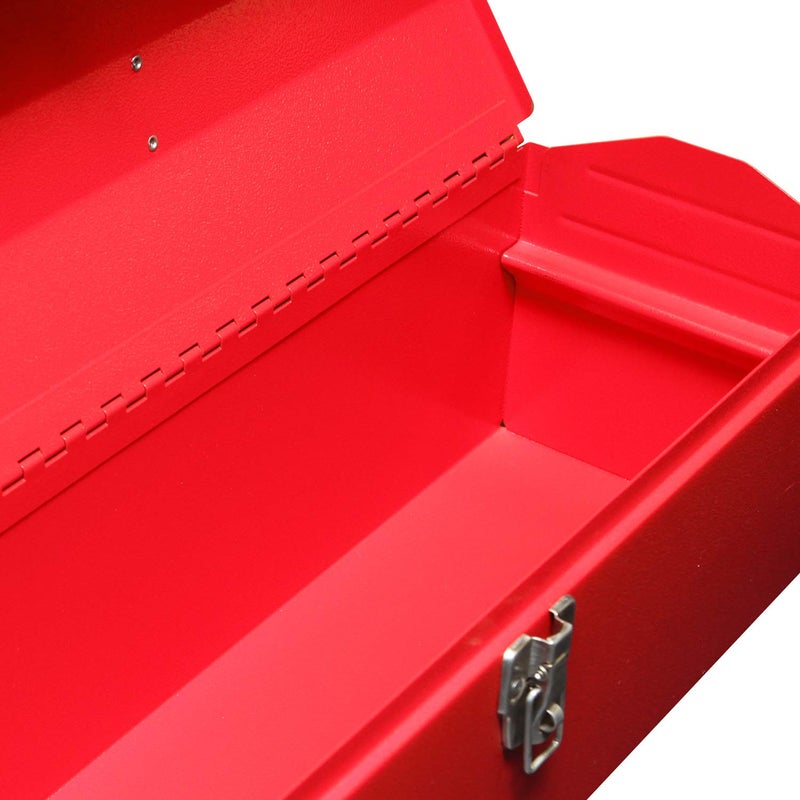 BIG RED TB101 Torin 19" Hip Roof Style Portable Steel Tool Box with Metal Latch Closure and Removable Storage Tray, Red, 19.1" x 6.1" x 6.5" - Image 3