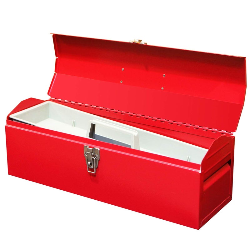 BIG RED TB101 Torin 19" Hip Roof Style Portable Steel Tool Box with Metal Latch Closure and Removable Storage Tray, Red, 19.1" x 6.1" x 6.5" - Image 2