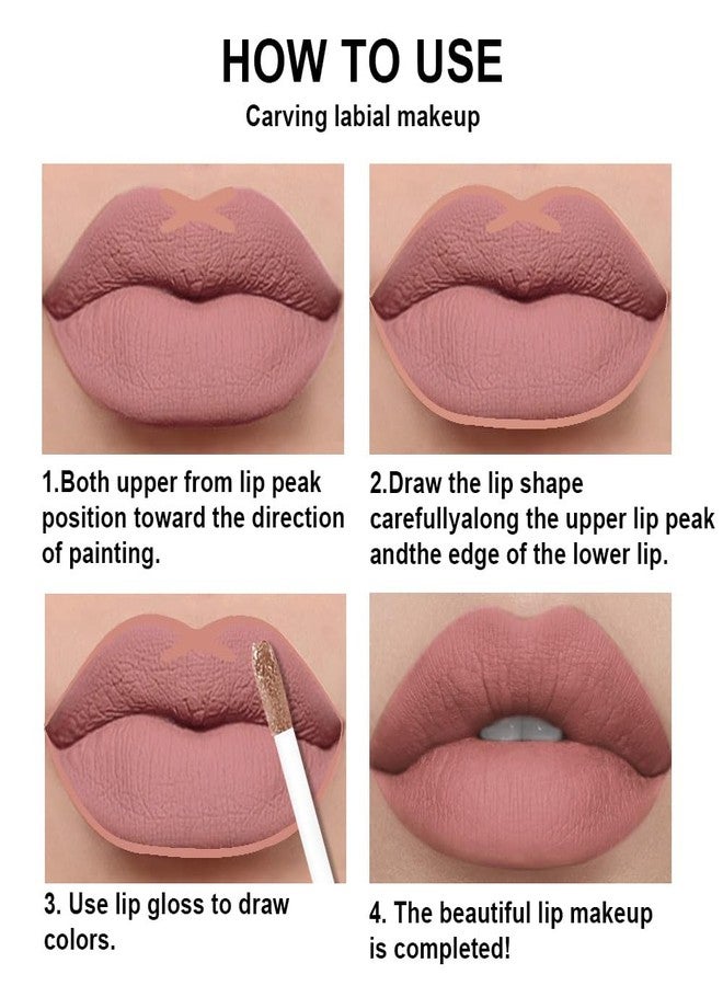 AMY'S DIARY 2Pcs Nude Pink Matte Lip Liner and Lipstick Makeup Set, natural nudes Lip Stain Lip Gloss Matt Liquid Lipstick 24H Long Lasting lapiz labiales mate 24 horas originales larga duracion (Nude 56#) - Image 5
