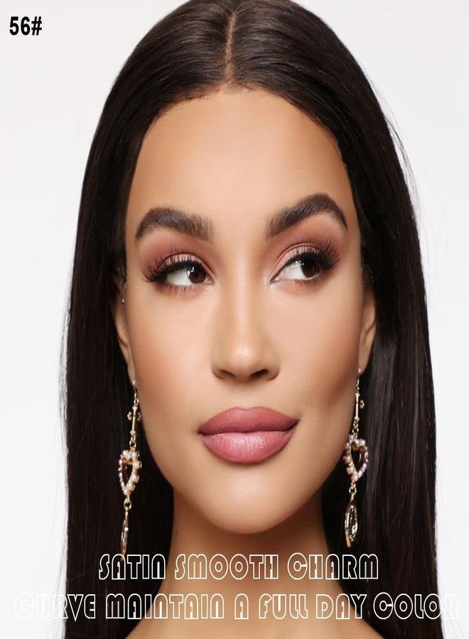 AMY'S DIARY 2Pcs Nude Pink Matte Lip Liner and Lipstick Makeup Set, natural nudes Lip Stain Lip Gloss Matt Liquid Lipstick 24H Long Lasting lapiz labiales mate 24 horas originales larga duracion (Nude 56#) - Image 3